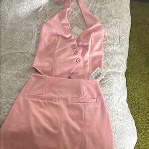 Pink Halter Crop Top